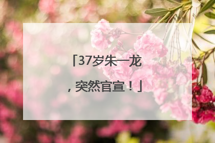 37岁朱一龙，突然官宣！