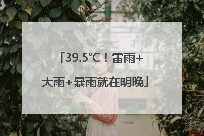 39.5℃！雷雨+大雨+暴雨就在明晚